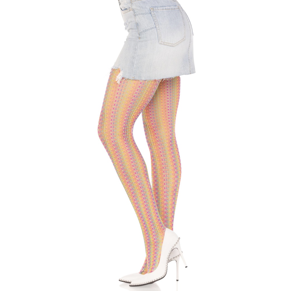 Leg Avenue - Rainbow Crochet Net tights - Rainbow